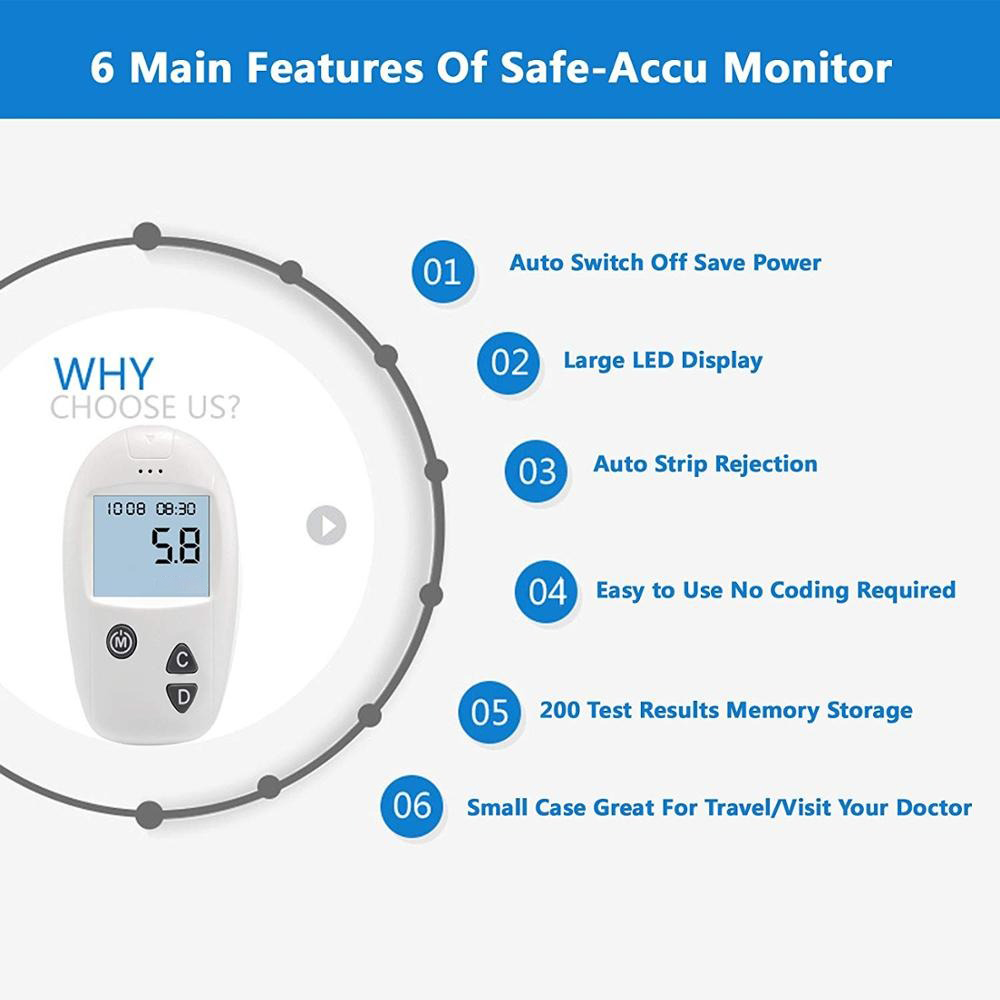 DiaCare Blood Glucose Monitoring System, Glucose Meter, Blood Sugar Test  Device With Test Strips Kit - VystaMed