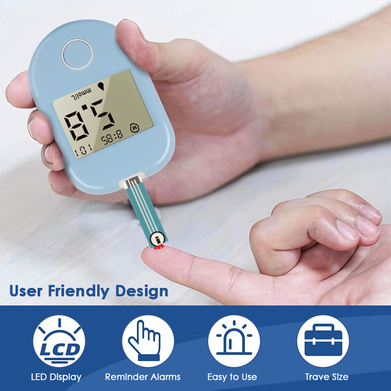 DiaCare Blood Glucose Monitoring System, Glucose Meter, Blood Sugar Test  Device With Test Strips Kit - VystaMed